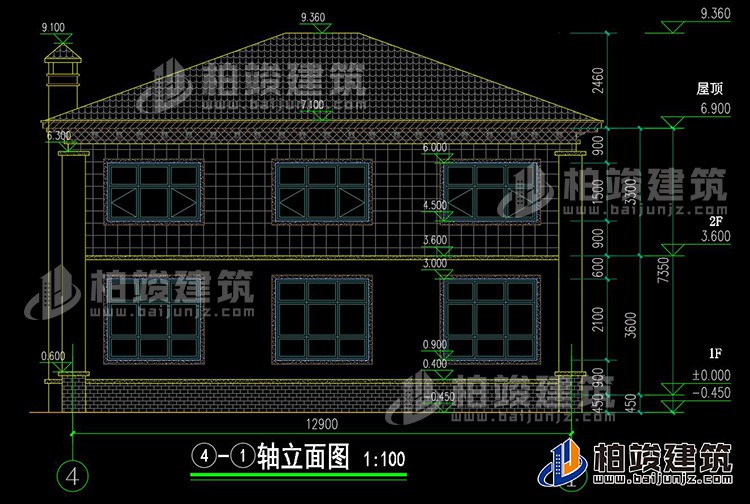 背立面图