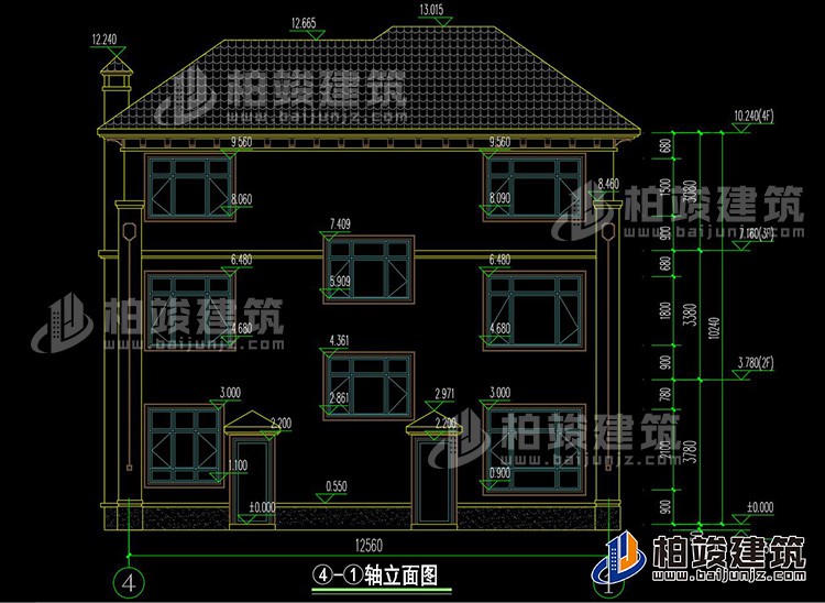 背立面图