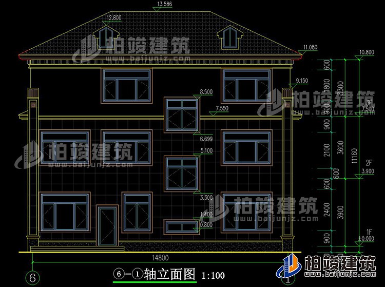 背立面图